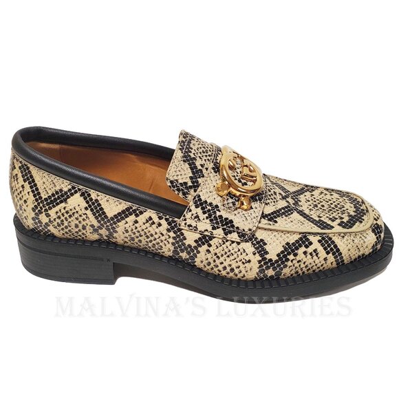 GUCCI SHOES MENS INTERLOCKING G LOGO PYTHON PRINT LOAFERS sz 8 8.5 US - Picture 7 of 15